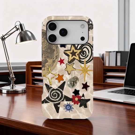 Retro Cosmic Disco Star Moon Collage Aesthetic Case 17 11 12 13 14 15 17 Pro Max
