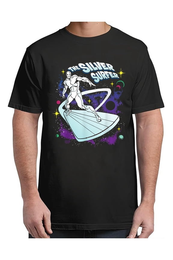 Retro Cosmic Heroes Surfing Galaxy Vintage Shirt S-3XL