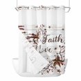 thumbnail image 1 of Retro Country Stars No Hook Shower Curtain with Snap in Liner Faith Love Home Berries White Wood Striped Waterproof Bathroom Shower Curtain with See Through Top Window for Bathtub 72" x 84", 1 of 9