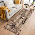 thumbnail image 1 of Retro Country Stars Washable Area Rug 2 x 6 ft Faith Love Home Berries Farmhouse Brown Striped, Soft Non Slip Rugs Stain Repellent Indoor Felt Carpet for Living Dining Room Bedroom Home Office, 1 of 9
