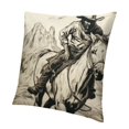 thumbnail image 1 of Retro Countryside Style Throw Pillow Cover,Vintage Western Cowboy Horse Black White Cushion Cover Cactus Mountain Pillowcase Outdoor Pillow Cover, 1 of 5