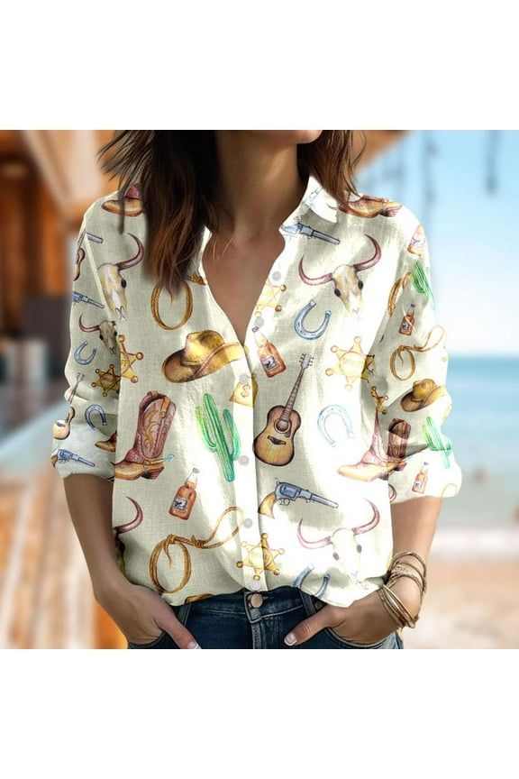 , Western Cowboy Casual Women Shirt, Cowboy Boot Vacation Party Gift, Cowboy Shirt For Her