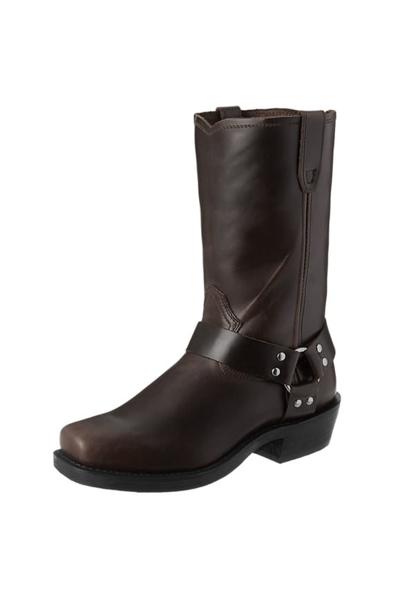 Retro Cowboy Boots Men Mid Calf Western Boots Men Pu Leather Boots Slip On Shoes