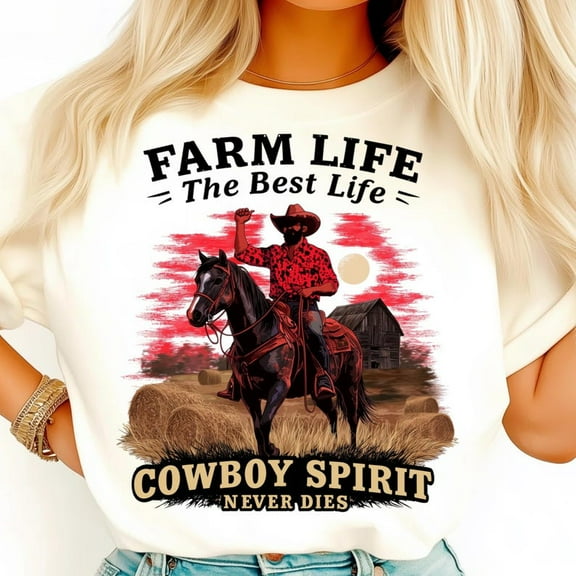 Retro Cowboy Spirit Shirt, Wild West Rodeo Tee, Country Farm Life T-Shirt, Frontier Rider Horse Graphic Tee, Western Country Rodeo Shirt