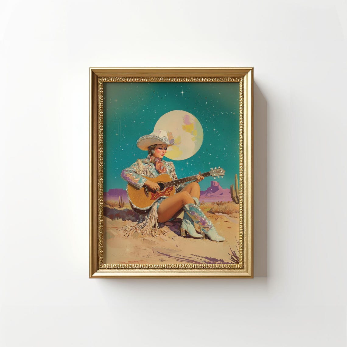 retro cowgirl art prints - set of 3 - digital download... Retro Cowgirl Wall Art Retro Western Y2K Glittery Pink Rodeo Queen ...