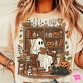 thumbnail image 1 of Retro Cozy Ghost Reading Halloween Png, Book Lover Ghost Sublimation, Fall Library Boo Ghost Shirt Png, Cute Spooky Bookshelf Ghost Png, 1 of 5