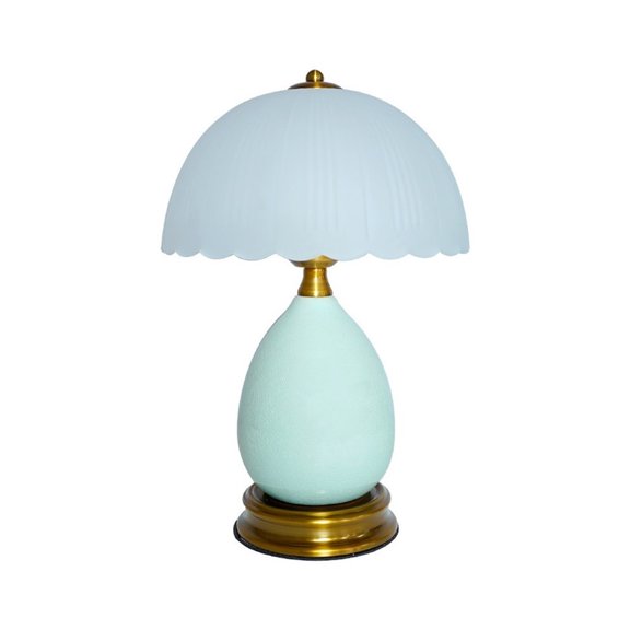 Retro Crackle Ceramic Table Lamp Bedside Night Light for Bedroom Study Desk