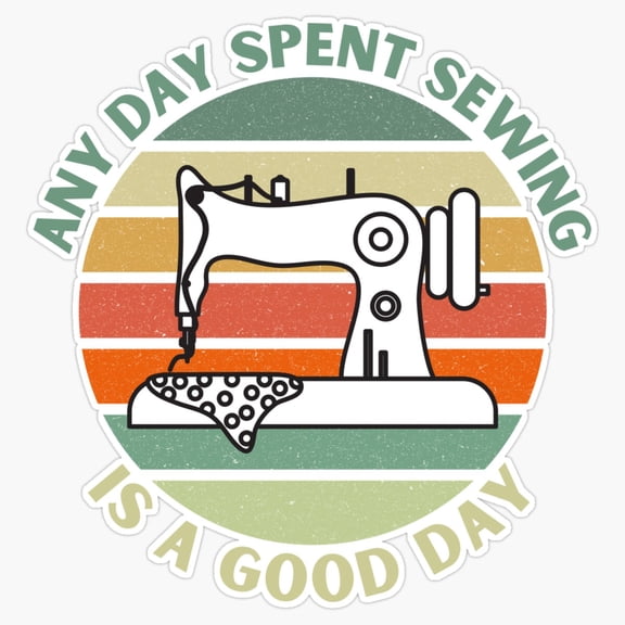 Retro Crafting Sewing Machine Quote Vinyl Sticker