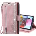 thumbnail image 1 of Retro Creative PU Flip Phone case with Wallet Card Holder Stand for iPhone 14 13 12 11 8 7 6 S X XS XR Plus Pro Max Mini SE Shell Multifunctional Shockproof Back Cover(Pink,12 Mini), 1 of 7