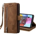 thumbnail image 1 of Retro Creative PU Flip Phone case with Wallet Card Holder Stand for iPhone 14 13 12 11 8 7 6 S X XS XR Plus Pro Max Mini SE Shell Multifunctional Shockproof Back Cover(Brown,SE 2), 1 of 8