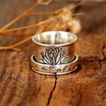 thumbnail image 1 of Womens Tree of Life Ring Rotatable Retro Ring Creative Alloy Inlaid Gold Band Spinning Leaves Design Adjustable Anxiety Relief Unique Gift for Women, 1 of 5