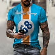 Retro Crew-Neck Route 66 Graphic T Shirt for Men Vintage Route 66 Motorcycle Print Top Tees Short Sleeve Lightweight Summer Tshirt