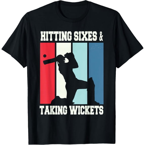 Retro Cricket Player T-Shirt