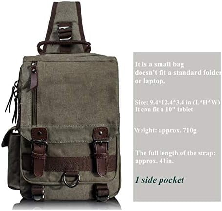 Retro Crossbody Bag Sling Bag Canvas Messenger Bag for Men Women Shoulder Bag Crossbody Handbags Satchel Travel Bag