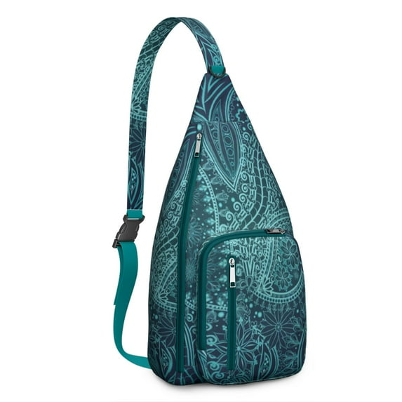 Retro Crossbody Sling Bag for Travel – Artistic Abstract Pattern Sling Backpack, Lightweight Shoulder Pack for Outdoors, Hiking, Daily Commuting
