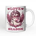 thumbnail image 1 of Retro Cupid Valentine Blowing Bubble Personalized Mug, Love Season Vintage Valentine's Day Gift, 1 of 3
