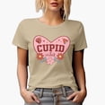 thumbnail image 1 of Retro Cupid Vibes with Flowers & Lady Bug, Valentine's Day or Valentine Gift, Tan T-Shirt, Small, 1 of 5