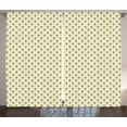 thumbnail image 1 of Ambesonne Retro Curtains 2 Panel Set, Flower of the Lily Design, 108" x 96", Cream and Yellow, 1 of 3