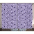 thumbnail image 1 of Retro Curtains 2 Panels Set, Funky Geometric Tile Pattern with Moire and Beveled Square Modules Repeating Print, Window Drapes for Living Room Bedroom, 108W X 96L Inches, Multicolor, by Ambesonne, 1 of 3