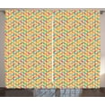 thumbnail image 1 of Retro Curtains 2 Panels Set, Simplistic Vintage Illustration with Colorful Circular Intersected Shapes in Rhythm, Window Drapes for Living Room Bedroom, 108W X 63L Inches, Multicolor, by Ambesonne, 1 of 3