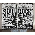 thumbnail image 1 of Ambesonne Retro Curtains 2 Panel Set, Rock Music Poster Image, 108" x 63", Beige and Black, 1 of 3