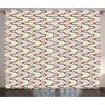 thumbnail image 1 of Ambesonne Trippy Curtains 2 Panel Set, Vintage 60s Curvy, 108" x 108", Multicolor, 1 of 3