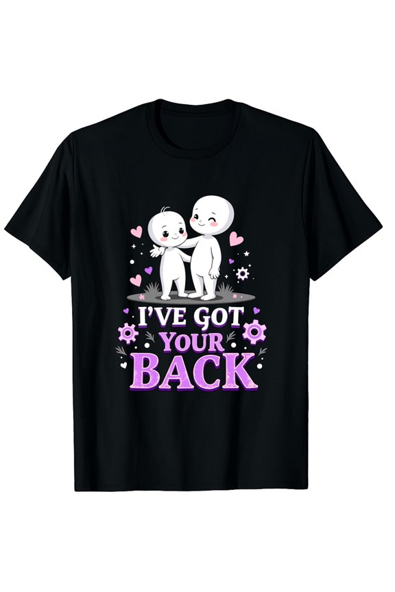 Retro Cute Friendship Graphic Tee Funny Support Slogan T-Shirt I've Got Your Back Unisex Adult Short Sleeve Top