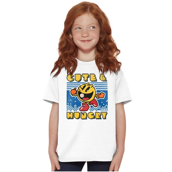Retro Cute Hungry Funny PACMAN Game Girls Kids T Shirt Tees Teen Brisco Brands XS