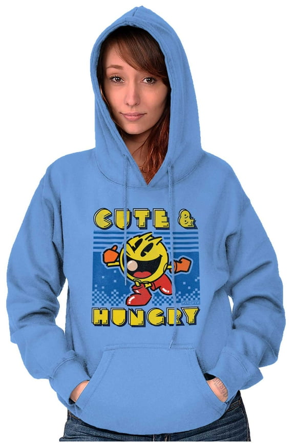 Retro Cute Hungry Funny PACMAN Game Hoodie Sweatshirt Women Brisco Brands M