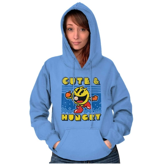 Retro Cute Hungry Funny PACMAN Game Women Plus Size Hoodie Brisco Brands 2X