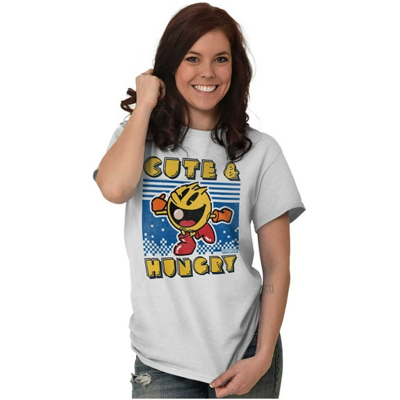 Retro Cute Hungry Funny PACMAN Game Women's Graphic T Shirt Tees Brisco Brands L
