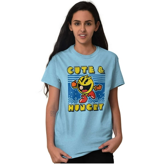 Retro Cute Hungry Funny PACMAN Game Women's Graphic T Shirt Tees Brisco Brands S