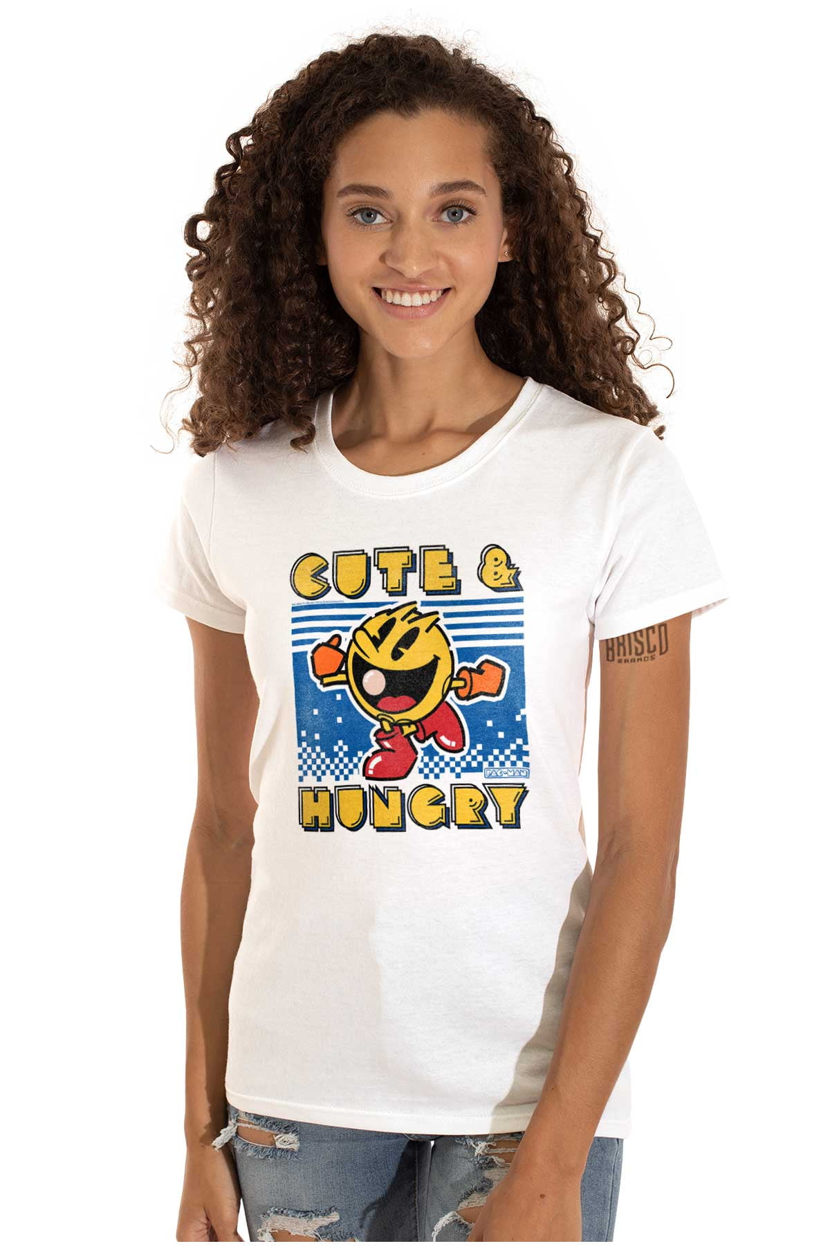 Retro Cute Hungry Funny PACMAN Game Women's T Shirt Ladies Tee Brisco