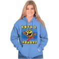 thumbnail image 1 of Retro Cute Hungry Funny PACMAN Game Zip Hoodie Sweatshirt Women Brisco Brands X, 1 of 5