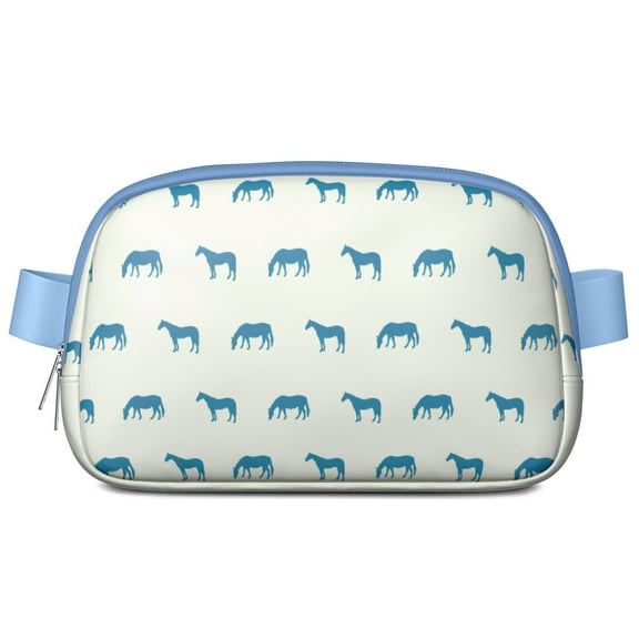 Retro Cute Mini Crossbody Bag - Horse Lovers Fanny Pack with Floral, Unicorn & Rainbow Print,Portable Small Waist Bag for Walking, Farm, Rural Outings