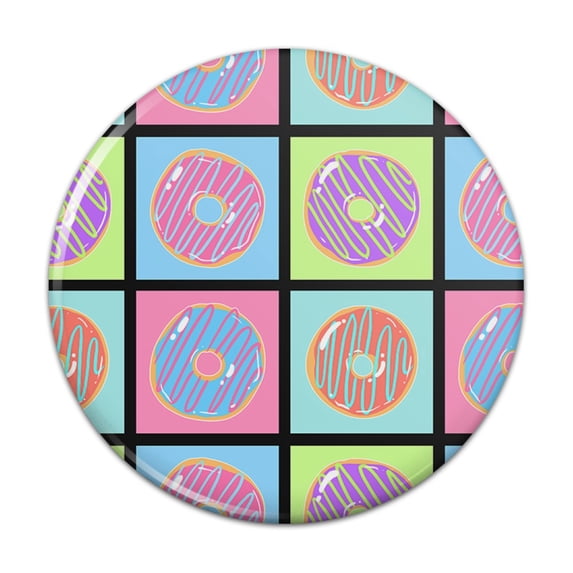Retro Cute Yummy Donuts Pattern Pinback Button Pin