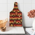 thumbnail image 1 of Retro Cutting Board, Colorful Abstract Funky Pattern Circles and Dots on Striped Background Geometric Art, Tempered Glass Cutting and Serving Board, Wine Bottle Shape, Multicolor, by Ambesonne, 1 of 1