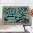 thumbnail image 1 of Retro Cutting Board, Nostalgic Advertising Print Antique Sports Auto in Retro Rusty Colors Art Design, Decorative Tempered Glass Cutting and Serving Board, Large Size, Teal Red Brown, by Ambesonne, 1 of 1