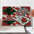 thumbnail image 1 of Retro Cutting Board, Patchwork Inspired Pattern with Poppy Flowers Russian Slavic Cultural Design Revival, Decorative Tempered Glass Cutting and Serving Board, Large Size, Multicolor, by Ambesonne, 1 of 5
