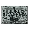 thumbnail image 1 of Retro Cutting Board, Soul Rock Academy Theme Music Electric Guitar Freedom Poster Like Image, Decorative Tempered Glass Cutting and Serving Board, Small Size, Beige and Black, by Ambesonne, 1 of 5