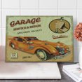 thumbnail image 1 of Retro Cutting Board, Vintage Garage Advertising Worn Print with Engines and Mechanical, Decorative Tempered Glass Cutting and Serving Board, Large Size, Orange Cream Red, by Ambesonne, 1 of 5
