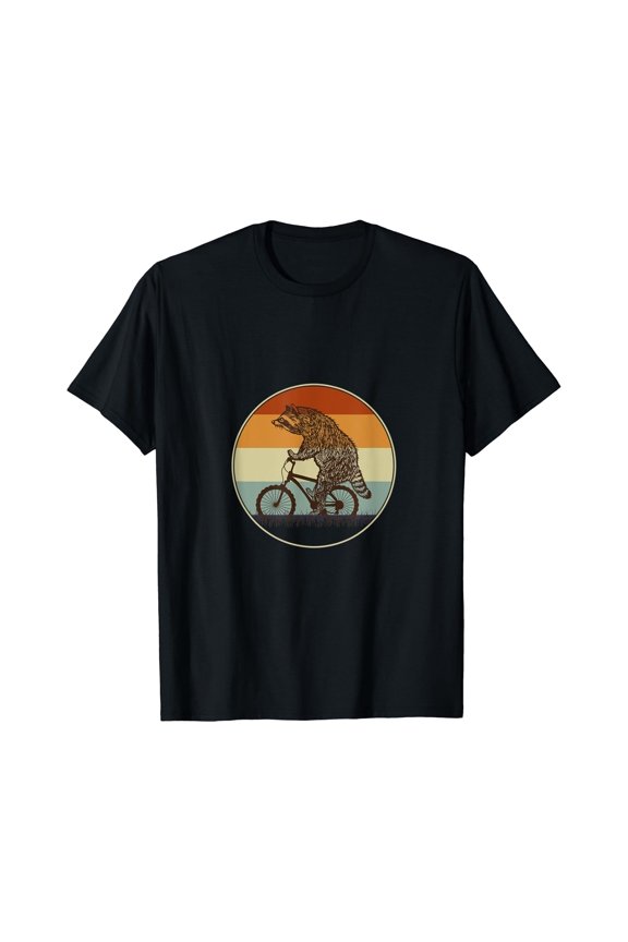 Retro Cyclist Raccoon T-Shirt