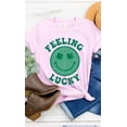 thumbnail image 1 of Retro DISTRESSED Feeling Lucky Smiley Face Tee T-Shirt, 1 of 8