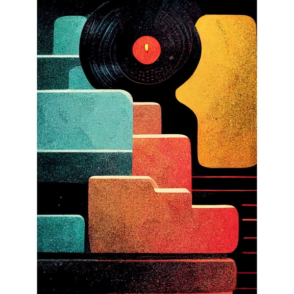 Retro DJ Decks Vintage Style Abstract Turntable Print Unframed Wall Art Print Poster Home Decor