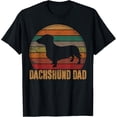 thumbnail image 1 of Retro Dachshund Dad Gift Doxie Daddy Dog Owner Pet Father T-ShirtMen and women, White Black T-shirt, size: Extra large S-1765XL, 1 of 4