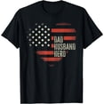 thumbnail image 1 of Retro Dad Husband Hero Vintage Flag Heart Father's Day T-Shirt, 1 of 4