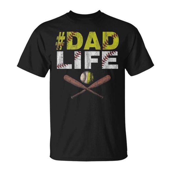 Retro Dad Life Baseball Softball Men's Graphic T-Shirt Vintage Sports Father's Day Gift Tee