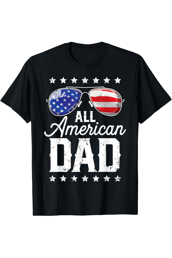 Retro Dad Shirt All American Tshirt Eagle Design USA Patriotic July 4 Gift