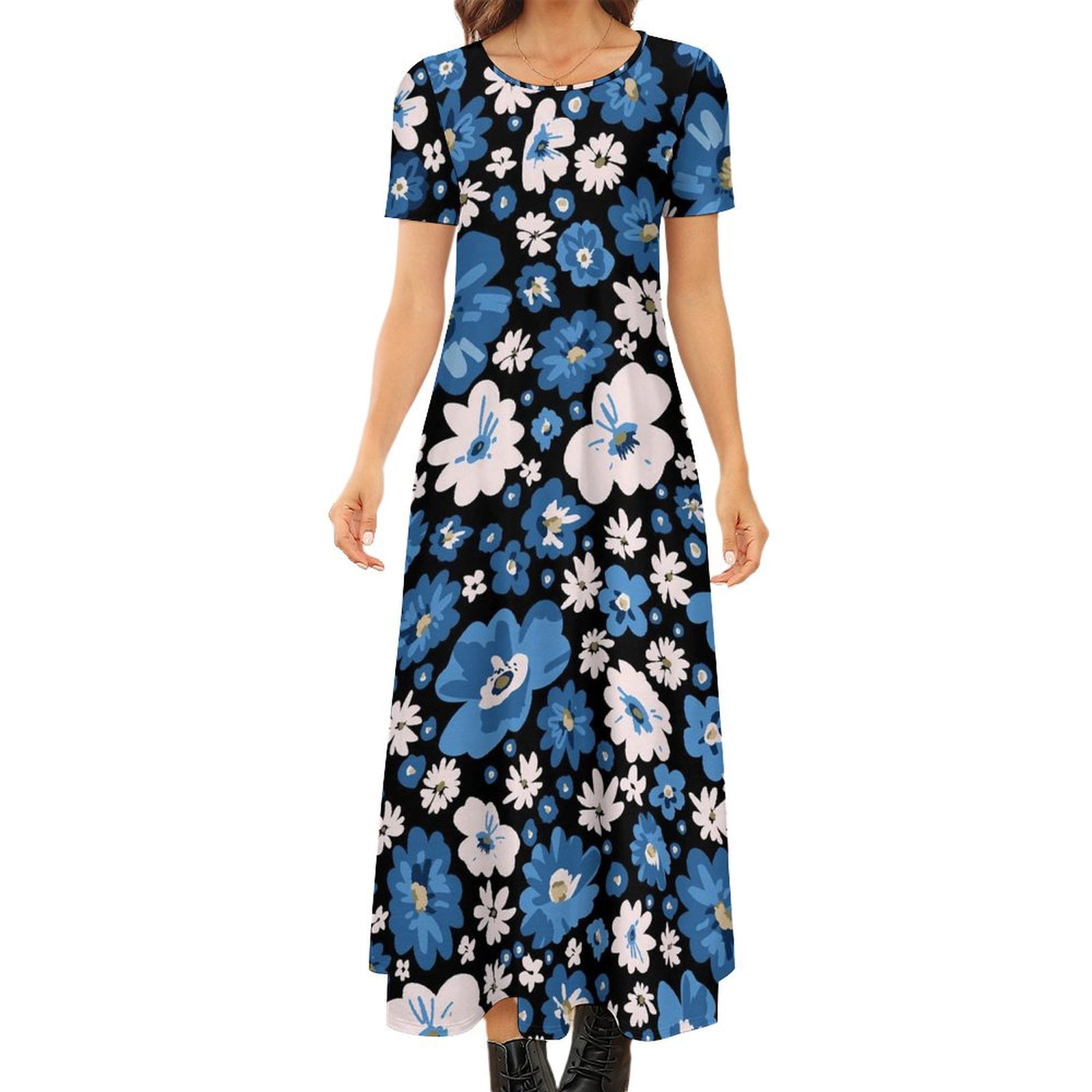 Dress Long Sleeve Printed Vintage Maxi Dress