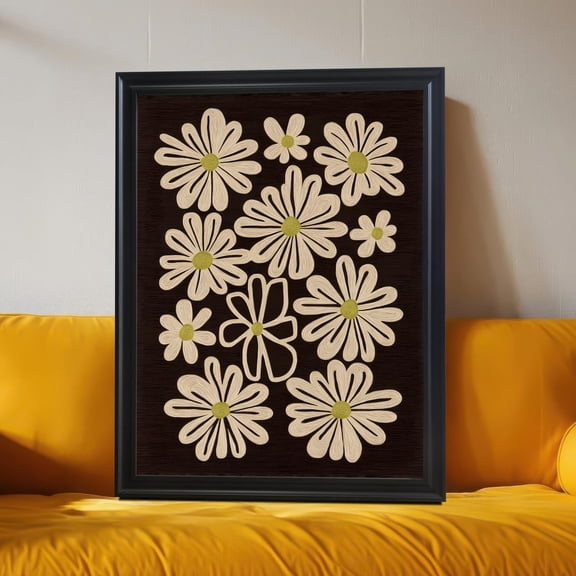 Retro Daisy Floral Seventies Wall Decor